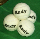 WHITE TENNIS BALLS balls, personalised