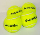 yellow tennis balls,  personalised